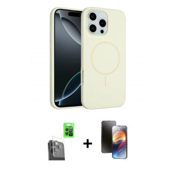 MARSİLYAN™- iPhone 16 Pro Max Kılıf Yankı Form Serisi - Siyah 3D Antistatik Mat Seramik Nano Ekran Koruyucu + Raze Metal Kamera Lens - SH