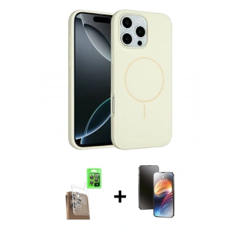 MARSİLYAN™- iPhone 16 Pro Max Kılıf Yankı Form Serisi - Siyah 3D Antistatik Mat Seramik Nano Ekran Koruyucu + Raze Metal Kamera Lens - CLTM