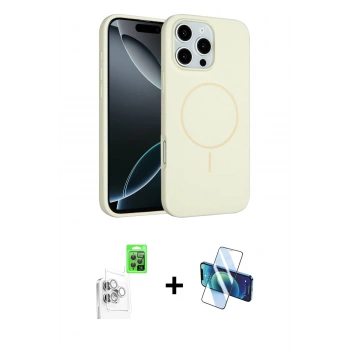 MARSİLYAN™- iPhone 16 Pro Max Kılıf Yankı Form Serisi - Siyah 3D Antistatik Seramik Nano Ekran Koruyucu + Raze Metal Kamera Lens - BZ