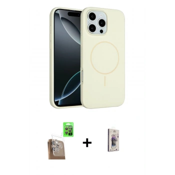 MARSİLYAN™- iPhone 16 Pro Max Kılıf Yankı Form Serisi - Siyah Bilvis 3D Cam Ekran Koruyucu + Raze Metal Kamera Lens - CLTM