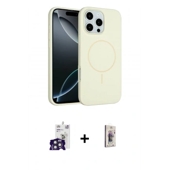 MARSİLYAN™- iPhone 16 Pro Max Kılıf Yankı Form Serisi - Siyah Bilvis 3D Cam Ekran Koruyucu + Bilvis Titan Kamera Lens - TMGI