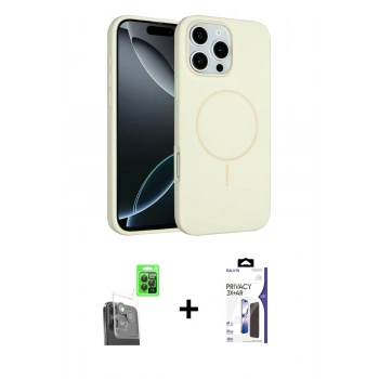 MARSİLYAN™- iPhone 16 Pro Max Kılıf Yankı Form Serisi - Siyah Bilvis 3X AR Hayalet Cam Ekran Koruyucu + Raze Metal Kamera Lens - SH