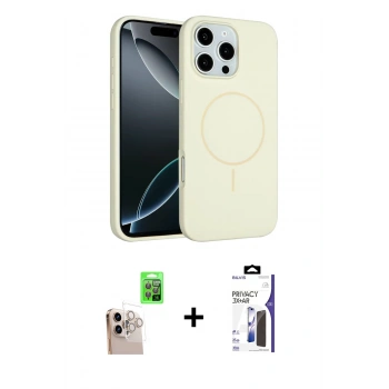 MARSİLYAN™- iPhone 16 Pro Max Kılıf Yankı Form Serisi - Siyah Bilvis 3X AR Hayalet Cam Ekran Koruyucu + Raze Metal Kamera Lens - NLGY