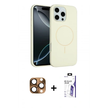 MARSİLYAN™- iPhone 16 Pro Max Kılıf Yankı Form Serisi - Siyah Bilvis 3X AR HD Cam Ekran Koruyucu + Pers Alüminyum Kamera Lens - CLTM