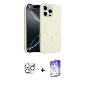 MARSİLYAN™- iPhone 16 Pro Max Kılıf Yankı Form Serisi - Siyah Bilvis 5in1 3D Magic Cam Ekran Koruyucu + Pers Alüminyum Kamera Lens - GS
