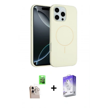 MARSİLYAN™- iPhone 16 Pro Max Kılıf Yankı Form Serisi - Siyah Bilvis 5in1 3D Magic Cam Ekran Koruyucu + Raze Metal Kamera Lens - NLGY