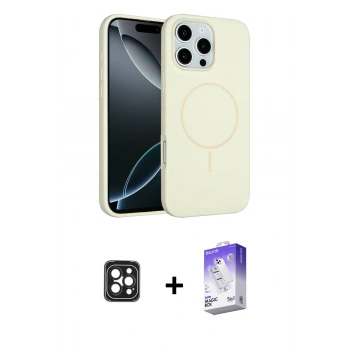 MARSİLYAN™- iPhone 16 Pro Max Kılıf Yankı Form Serisi - Siyah Bilvis 5in1 3D Magic Cam Ekran Koruyucu + PVD Metal Kamera Lens - SH