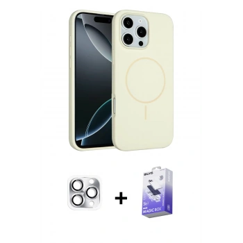 MARSİLYAN™- iPhone 16 Pro Max Kılıf Yankı Form Serisi - Siyah Bilvis 5in1 5D Magic Hayalet Cam Ekran Koruyucu + Pers Alüminyum Kamera Lens - GS
