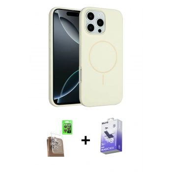 MARSİLYAN™- iPhone 16 Pro Max Kılıf Yankı Form Serisi - Siyah Bilvis 5in1 5D Magic Hayalet Cam Ekran Koruyucu + Raze Metal Kamera Lens - CLTM