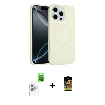 MARSİLYAN™- iPhone 16 Pro Max Kılıf Yankı Form Serisi - Siyah Buffer Cam Ekran Koruyucu + Raze Metal Kamera Lens - BZ