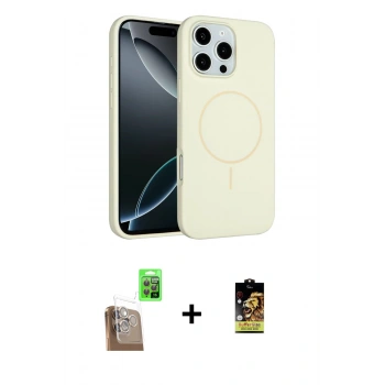 MARSİLYAN™- iPhone 16 Pro Max Kılıf Yankı Form Serisi - Siyah Buffer Cam Ekran Koruyucu + Raze Metal Kamera Lens - CLTM