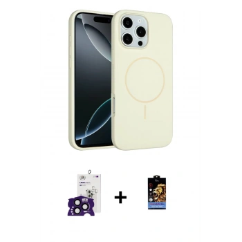 MARSİLYAN™- iPhone 16 Pro Max Kılıf Yankı Form Serisi - Siyah Buffer Hayalet Cam Ekran Koruyucu + Bilvis Titan Kamera Lens - SH