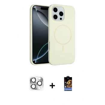 MARSİLYAN™- iPhone 16 Pro Max Kılıf Yankı Form Serisi - Siyah Buffer Hayalet Cam Ekran Koruyucu + Pers Alüminyum Kamera Lens - GS