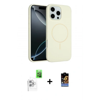 MARSİLYAN™- iPhone 16 Pro Max Kılıf Yankı Form Serisi - Siyah Buffer Hayalet Cam Ekran Koruyucu + Raze Metal Kamera Lens - BZ