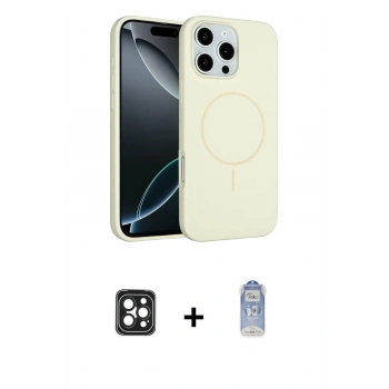 MARSİLYAN™- iPhone 16 Pro Max Kılıf Yankı Form Serisi - Siyah Joko Magic 5D Cam + PVD Metal Kamera Lens - SH