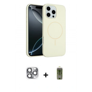 MARSİLYAN™- iPhone 16 Pro Max Kılıf Yankı Form Serisi - Siyah Joko Magic 5D Hayalet Cam + Pers Alüminyum Kamera Lens - GI