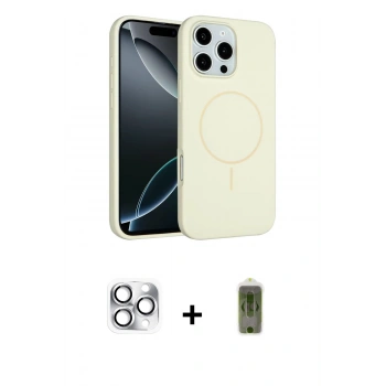 MARSİLYAN™- iPhone 16 Pro Max Kılıf Yankı Form Serisi - Siyah Joko Magic 5D Hayalet Cam + Pers Alüminyum Kamera Lens - GS