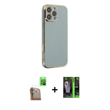 MARSİLYAN™- iPhone 16 Pro Max Kılıf Yankı Serisi - Şeffaf 360 Full Body Arka Koruyucu + Raze Metal Kamera Lens - CLTM