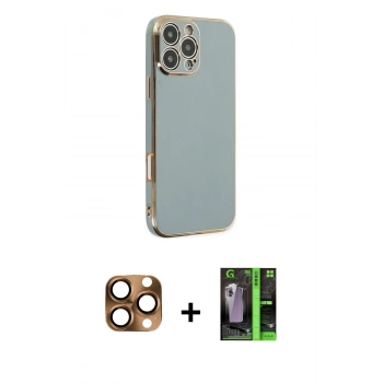 MARSİLYAN™- iPhone 16 Pro Max Kılıf Yankı Serisi - Şeffaf 360 Full Body Arka Koruyucu + Pers Alüminyum Kamera Lens - CLTM
