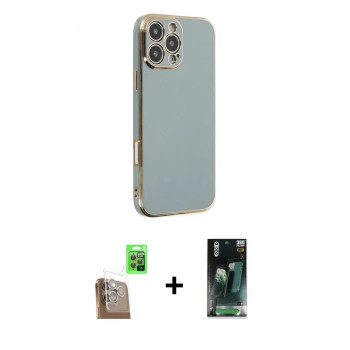 MARSİLYAN™- iPhone 16 Pro Max Kılıf Yankı Serisi - Siyah 360 Mat Full Body Arka Koruyucu + Raze Metal Kamera Lens - CLTM