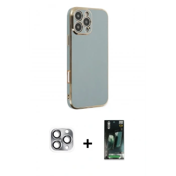 MARSİLYAN™- iPhone 16 Pro Max Kılıf Yankı Serisi - Siyah 360 Mat Full Body Arka Koruyucu + Pers Alüminyum Kamera Lens - GI
