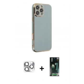 MARSİLYAN™- iPhone 16 Pro Max Kılıf Yankı Serisi - Siyah 360 Mat Full Body Arka Koruyucu + Pers Alüminyum Kamera Lens - GS