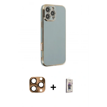 MARSİLYAN™- iPhone 16 Pro Max Kılıf Yankı Serisi - Siyah Bilvis 3D Cam Ekran Koruyucu + Pers Alüminyum Kamera Lens - CLTM