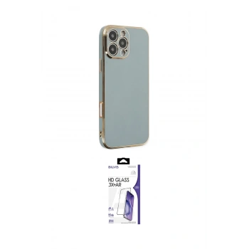 MARSİLYAN™- iPhone 16 Pro Max Kılıf Yankı Serisi - Siyah Bilvis 3X AR HD Cam Ekran Koruyucu