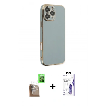 MARSİLYAN™- iPhone 16 Pro Max Kılıf Yankı Serisi - Siyah Bilvis 3X AR HD Cam Ekran Koruyucu + Raze Metal Kamera Lens - CLTM