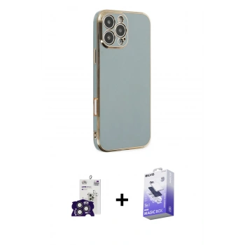 MARSİLYAN™- iPhone 16 Pro Max Kılıf Yankı Serisi - Siyah Bilvis 5in1 5D Magic Hayalet Cam Ekran Koruyucu + Bilvis Titan Kamera Lens - TMGI