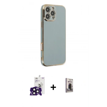 MARSİLYAN™- iPhone 16 Pro Max Kılıf Yankı Serisi - Siyah Bilvis Hayalet Cam Ekran Koruyucu + Bilvis Titan Kamera Lens - SH