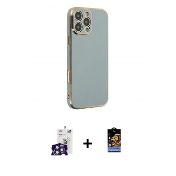 MARSİLYAN™- iPhone 16 Pro Max Kılıf Yankı Serisi - Siyah Buffer Hayalet Cam Ekran Koruyucu + Bilvis Titan Kamera Lens - TMGI