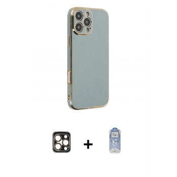 MARSİLYAN™- iPhone 16 Pro Max Kılıf Yankı Serisi - Siyah Joko Magic 5D Cam + PVD Metal Kamera Lens - GD