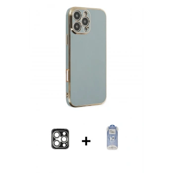 MARSİLYAN™- iPhone 16 Pro Max Kılıf Yankı Serisi - Siyah Joko Magic 5D Cam + PVD Metal Kamera Lens - GS