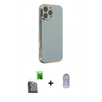 MARSİLYAN™- iPhone 16 Pro Max Kılıf Yankı Serisi - Siyah Joko Magic 5D Cam + Raze Metal Kamera Lens - SH