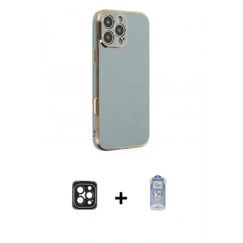 MARSİLYAN™- iPhone 16 Pro Max Kılıf Yankı Serisi - Siyah Joko Magic 5D Cam + PVD Metal Kamera Lens - SH
