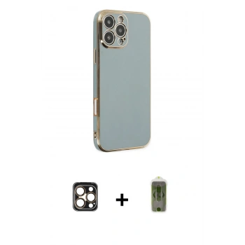 MARSİLYAN™- iPhone 16 Pro Max Kılıf Yankı Serisi - Siyah Joko Magic 5D Hayalet Cam + PVD Metal Kamera Lens - GD