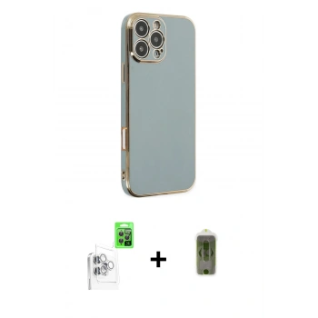 MARSİLYAN™- iPhone 16 Pro Max Kılıf Yankı Serisi - Siyah Joko Magic 5D Hayalet Cam + Raze Metal Kamera Lens - BZ