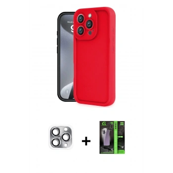MARSİLYAN™- iPhone 16 Pro Max Kılıf Yankı Yansıma Özel Seri - Şeffaf 360 Full Body Arka Koruyucu + Pers Alüminyum Kamera Lens - GI