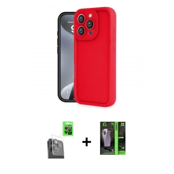 MARSİLYAN™- iPhone 16 Pro Max Kılıf Yankı Yansıma Özel Seri - Şeffaf 360 Full Body Arka Koruyucu + Raze Metal Kamera Lens - SH