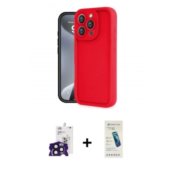MARSİLYAN™- iPhone 16 Pro Max Kılıf Yankı Yansıma Özel Seri - Şeffaf Pasifik Cam Ekran Koruyucu + Bilvis Titan Kamera Lens - SH