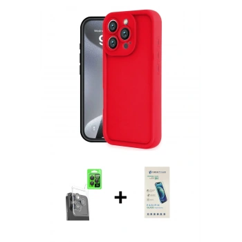 MARSİLYAN™- iPhone 16 Pro Max Kılıf Yankı Yansıma Özel Seri - Şeffaf Pasifik Cam Ekran Koruyucu + Raze Metal Kamera Lens - SH