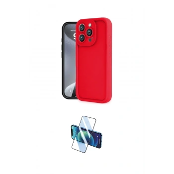 MARSİLYAN™- iPhone 16 Pro Max Kılıf Yankı Yansıma Özel Seri - Siyah 3D Antistatik Cam Ekran Koruyucu