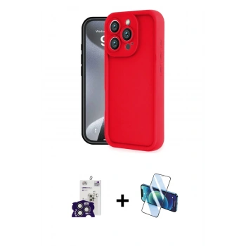 MARSİLYAN™- iPhone 16 Pro Max Kılıf Yankı Yansıma Özel Seri - Siyah 3D Antistatik Cam Ekran Koruyucu + Bilvis Titan Kamera Lens - TMGI
