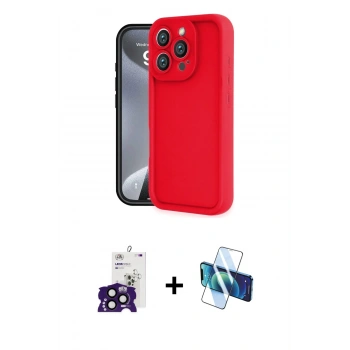 MARSİLYAN™- iPhone 16 Pro Max Kılıf Yankı Yansıma Özel Seri - Siyah 3D Antistatik Seramik Nano Ekran Koruyucu + Bilvis Titan Kamera Lens - SH
