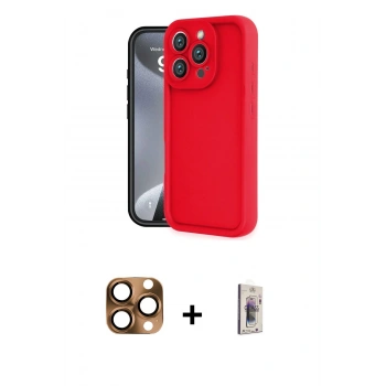 MARSİLYAN™- iPhone 16 Pro Max Kılıf Yankı Yansıma Özel Seri - Siyah Bilvis 3D Cam Ekran Koruyucu + Pers Alüminyum Kamera Lens - CLTM