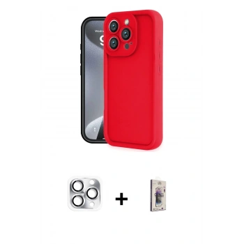 MARSİLYAN™- iPhone 16 Pro Max Kılıf Yankı Yansıma Özel Seri - Siyah Bilvis 3D Cam Ekran Koruyucu + Pers Alüminyum Kamera Lens - GS