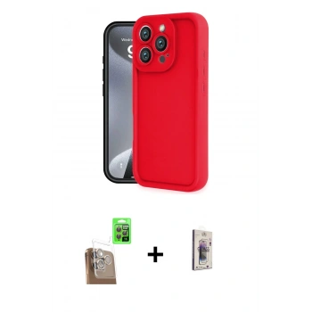 MARSİLYAN™- iPhone 16 Pro Max Kılıf Yankı Yansıma Özel Seri - Siyah Bilvis 3D Cam Ekran Koruyucu + Raze Metal Kamera Lens - CLTM