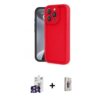 MARSİLYAN™- iPhone 16 Pro Max Kılıf Yankı Yansıma Özel Seri - Siyah Bilvis 3D Cam Ekran Koruyucu + Bilvis Titan Kamera Lens - TMGI