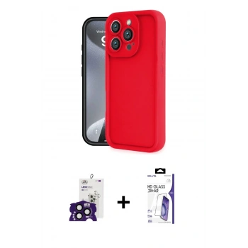 MARSİLYAN™- iPhone 16 Pro Max Kılıf Yankı Yansıma Özel Seri - Siyah Bilvis 3X AR HD Cam Ekran Koruyucu + Bilvis Titan Kamera Lens - SH